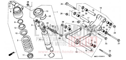 COUSSIN ARRIERE (CBR1000FH/FJ/FM) CBR1000FH de 1987